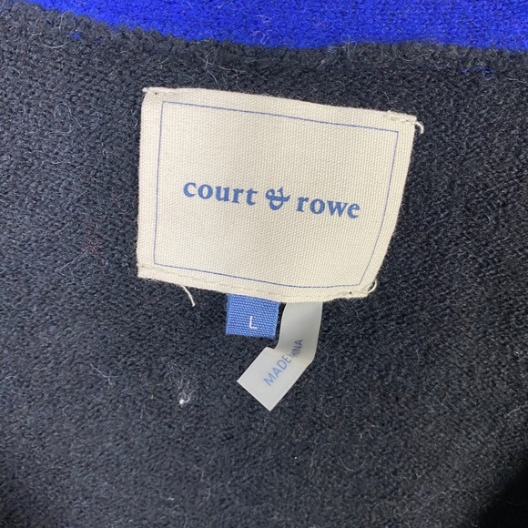 Court and Rowe Cardigan Sweater Long Sleeve V- Neck Stripe Trim in Rich … - Picture 7 of 7